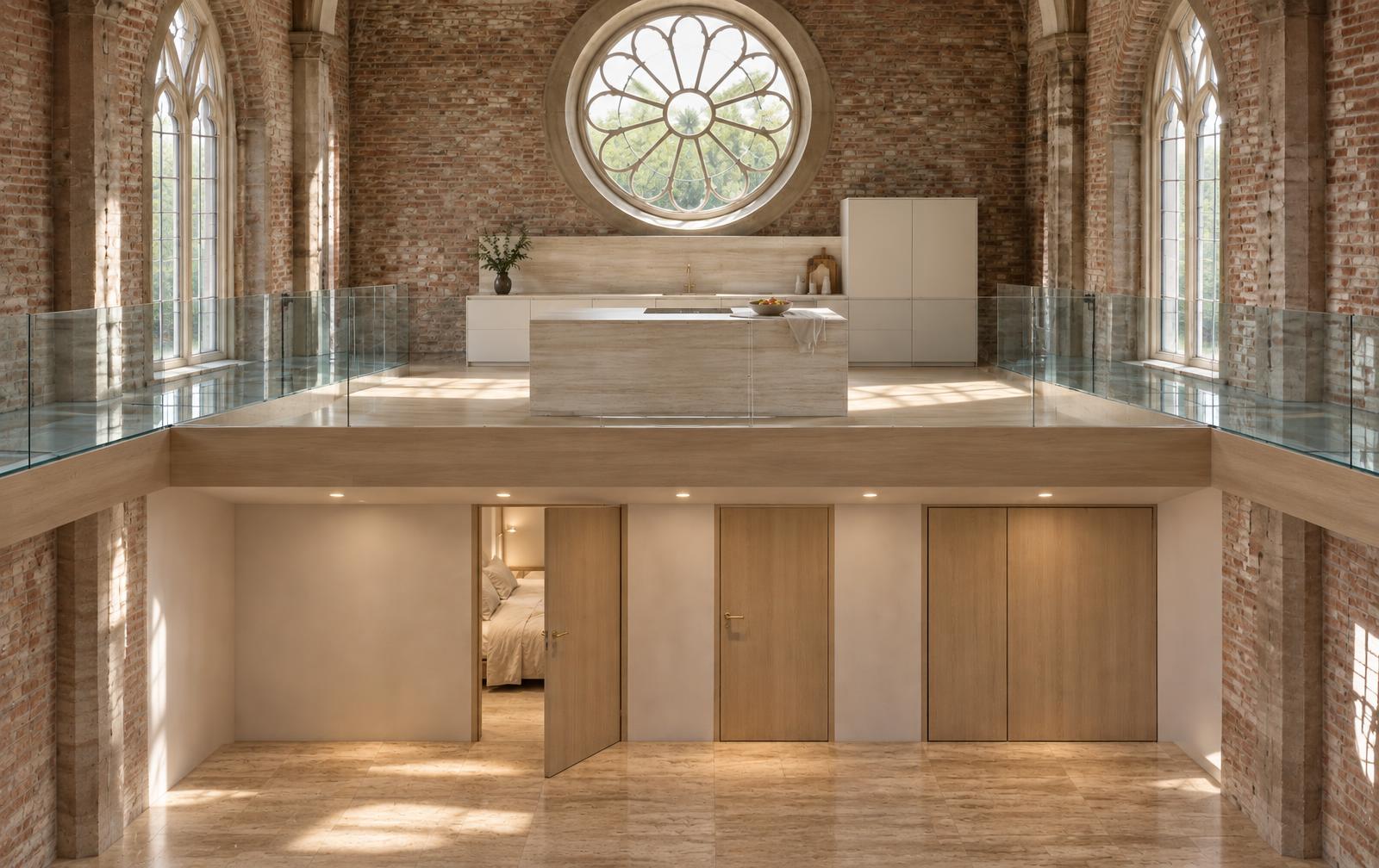 Ex Oratorio Don Bosco · Soppalco – cucina sotto la finestra rotonda