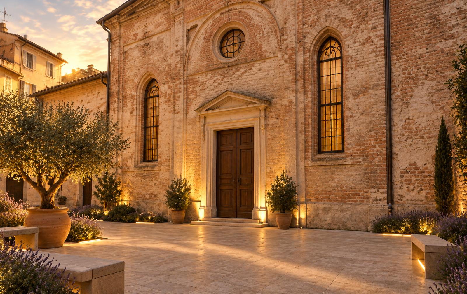Ex Oratorio Don Bosco · Il cortile e l’ingresso della chiesa