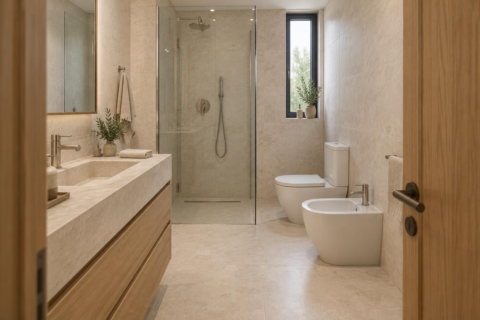 Corte Salvia – Bagno principale · doccia, lavabo e bidet