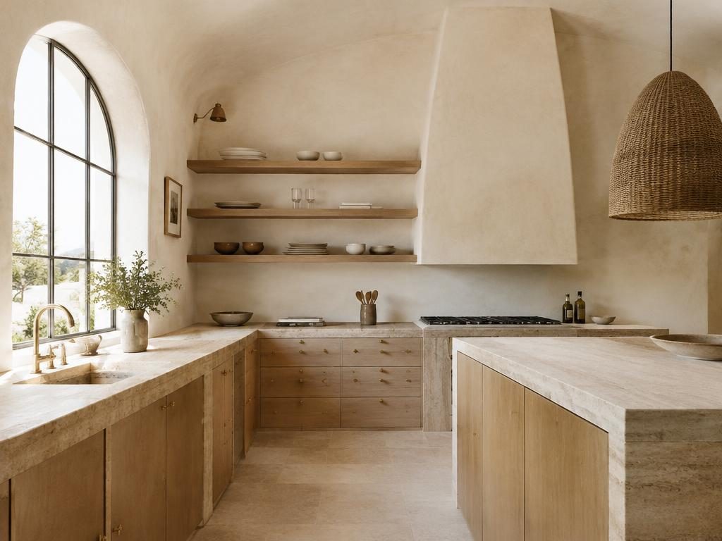 Villa sul mare – Cucina in travertino